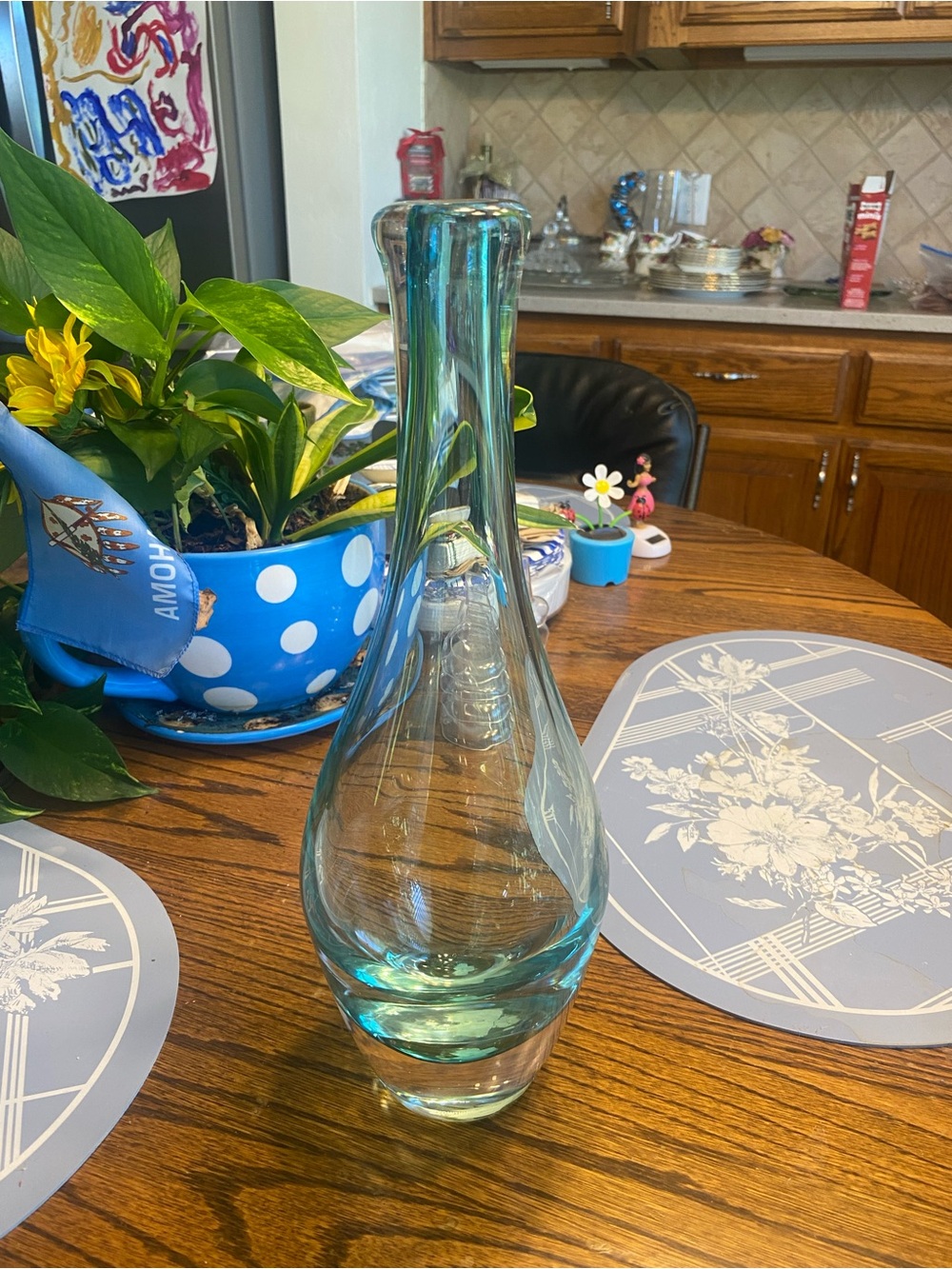 Waterford Aqua Blue Glass Bud Vase